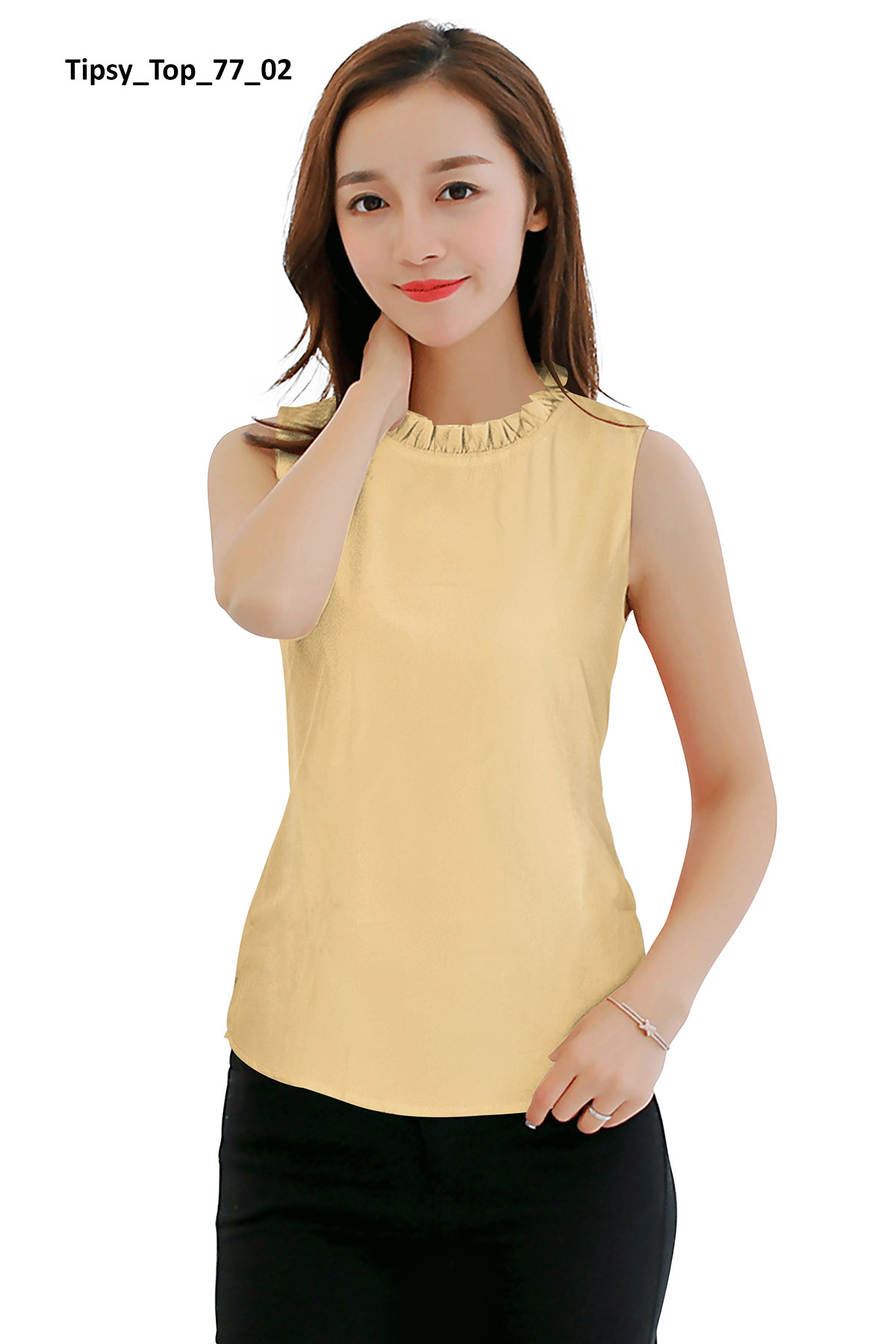 girls frill collar top